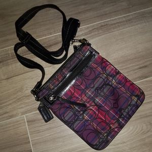 Coach Poppy Plaid Cross Body Bag